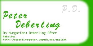 peter deberling business card